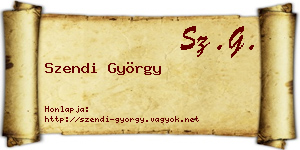 Szendi György névjegykártya